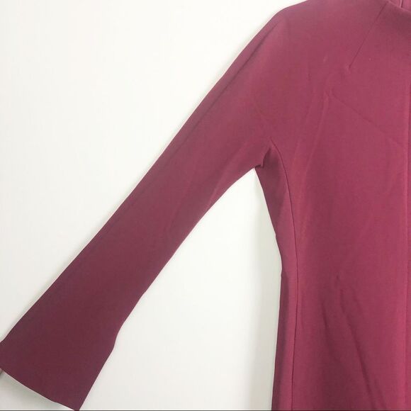 THEORY | Admiral Dolman Long Sleeve Shift Dress Deep Mulberry Size 6 - Picture 6 of 13